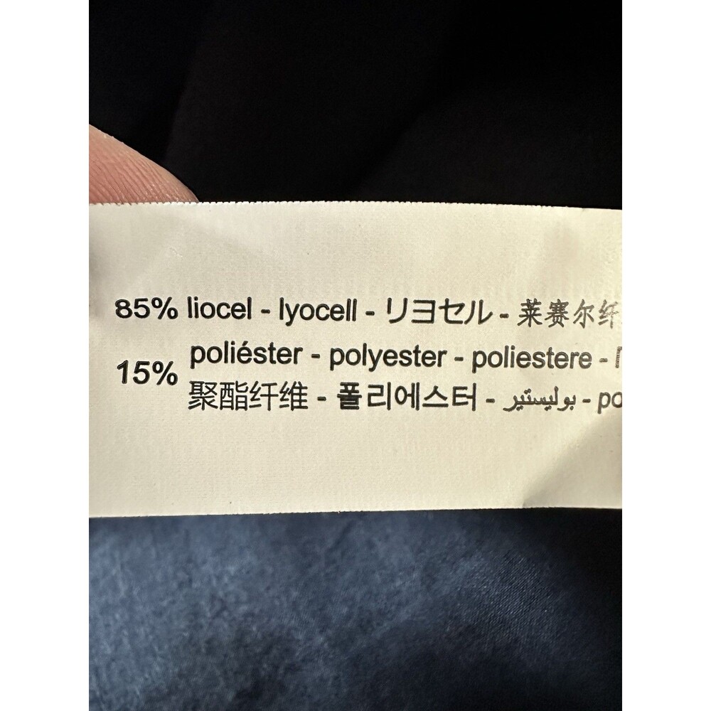 Zara Basic Navy Blue Button Down Short Sleeve Mid… - image 8